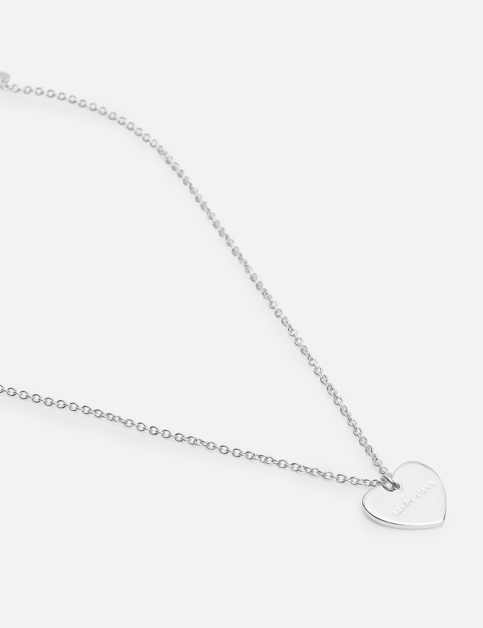 Sterling Silver Heart Tag Necklace view 2