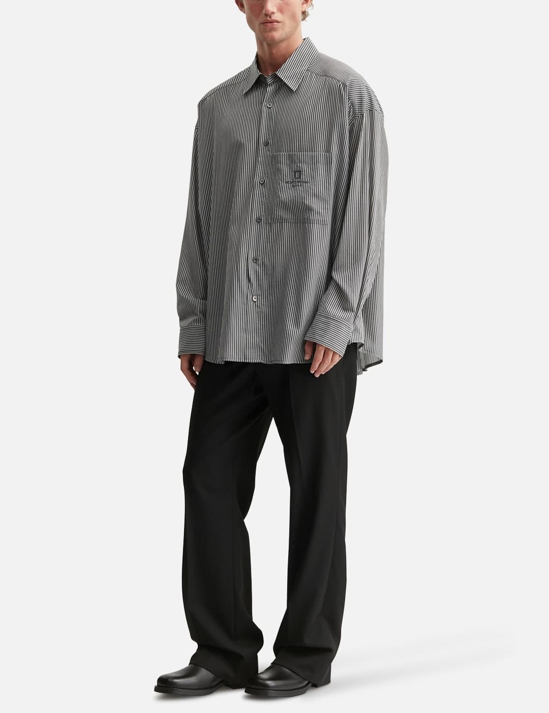 Black Semi-Wide Wool Pants view 4