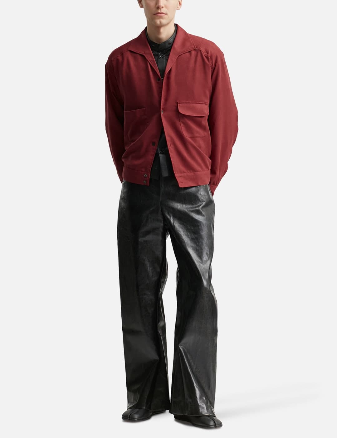 Vegan Suede Open Collar Shirt view 5