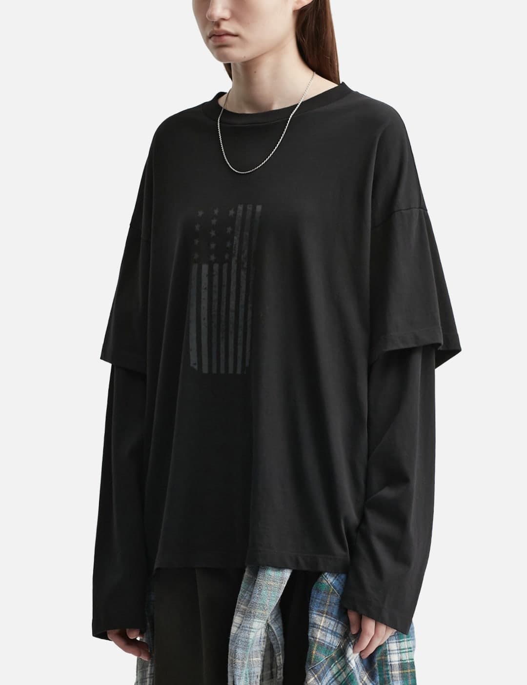 Graphic Double Layer Tee (American Flag)