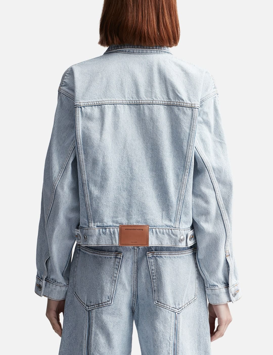 Zipped Sleeve Trucker Jacket In Denim view 2