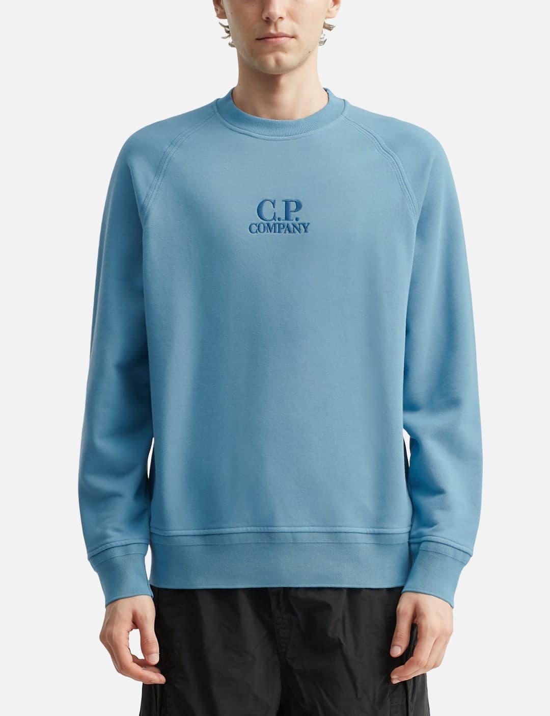 Diagonal Raised Fleece Crewneck Logo Sweatshirt view 3
