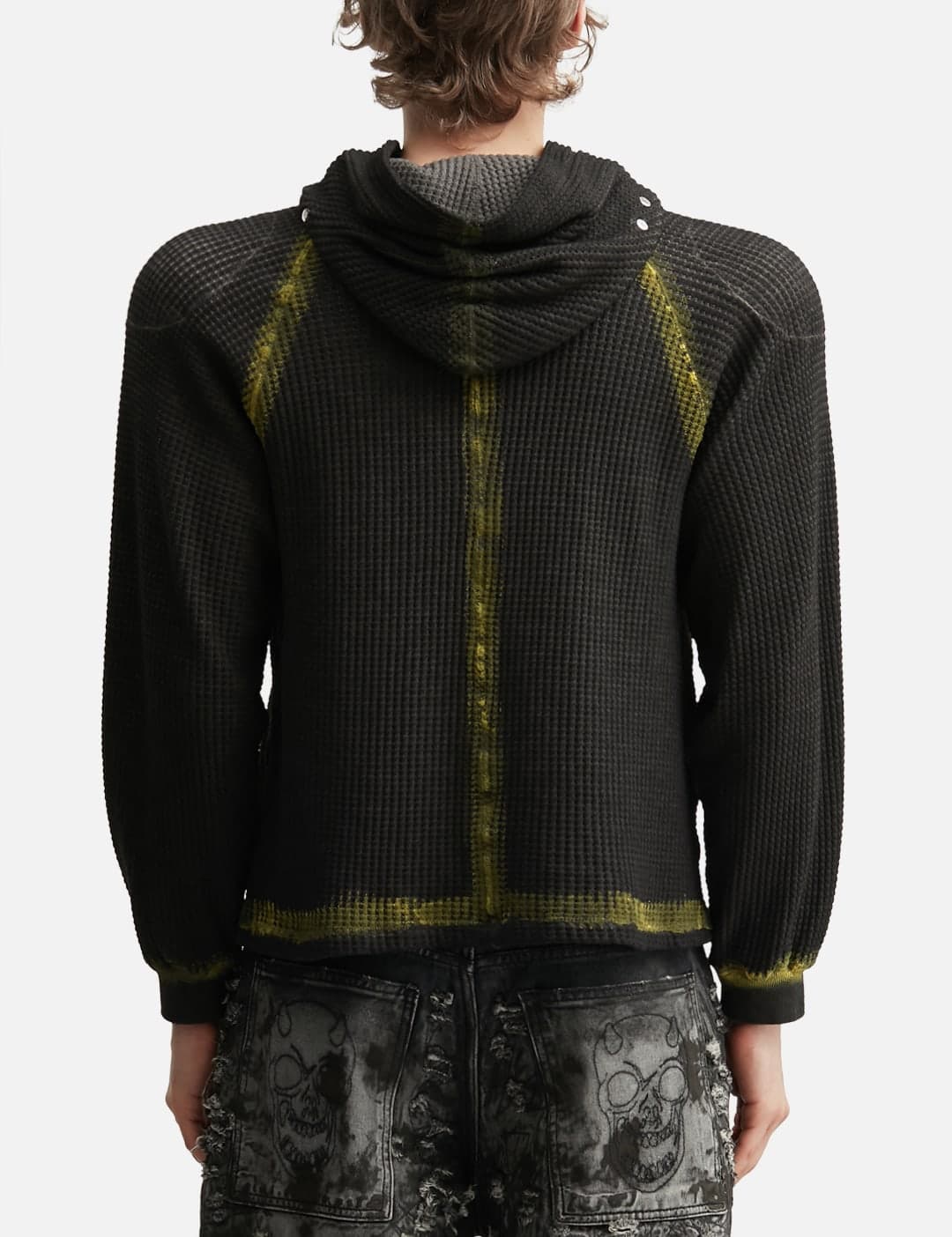 Bulk Shoulder Painted Line Waffle Hoodie view 4