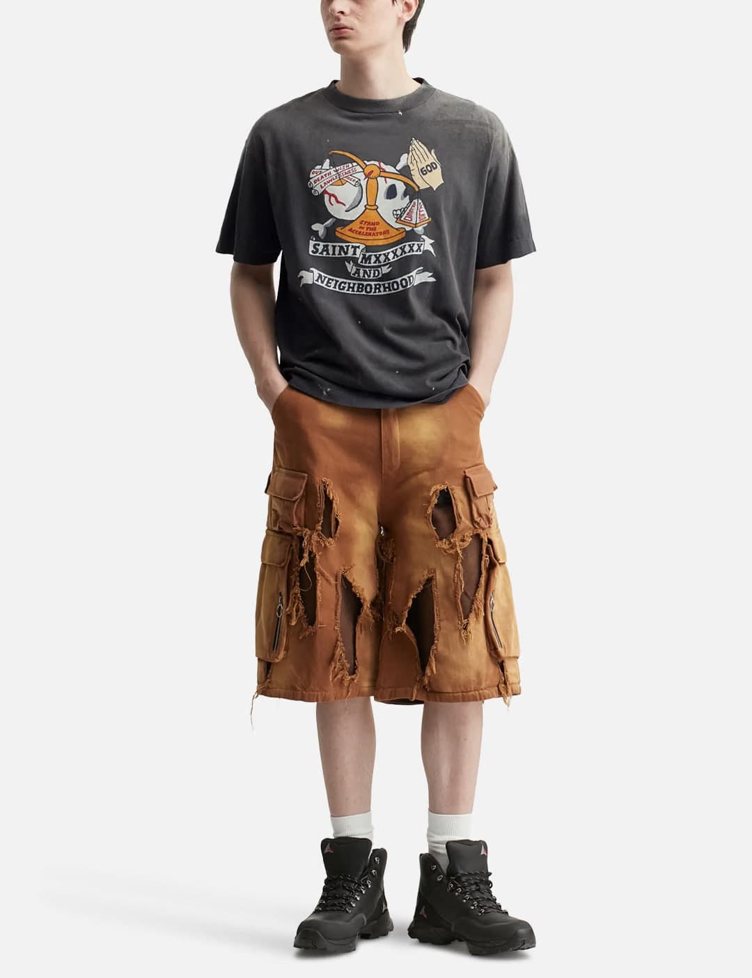 Mxxxxxx × NEIGHBORHOOD STHD.Pray Short Sleeve T-Shirt view 5