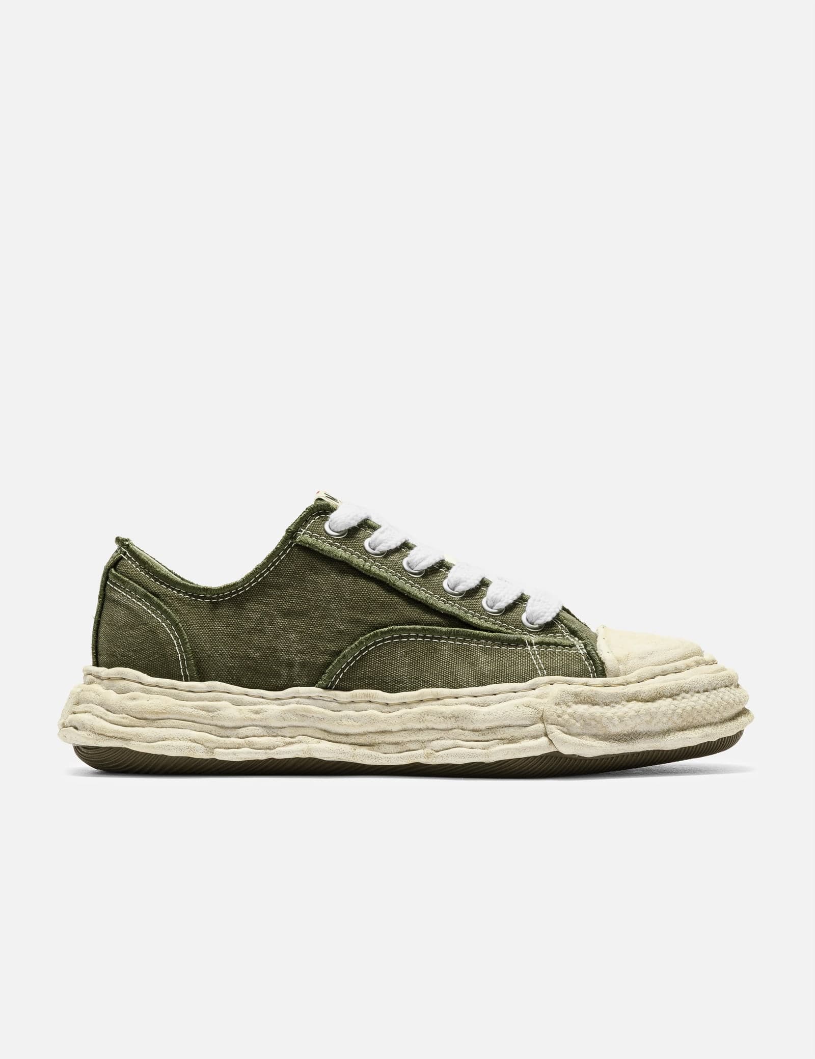 "PETERSON23" Original Sole Vintage Effect Embroidered Canvas Low-Top Sneaker