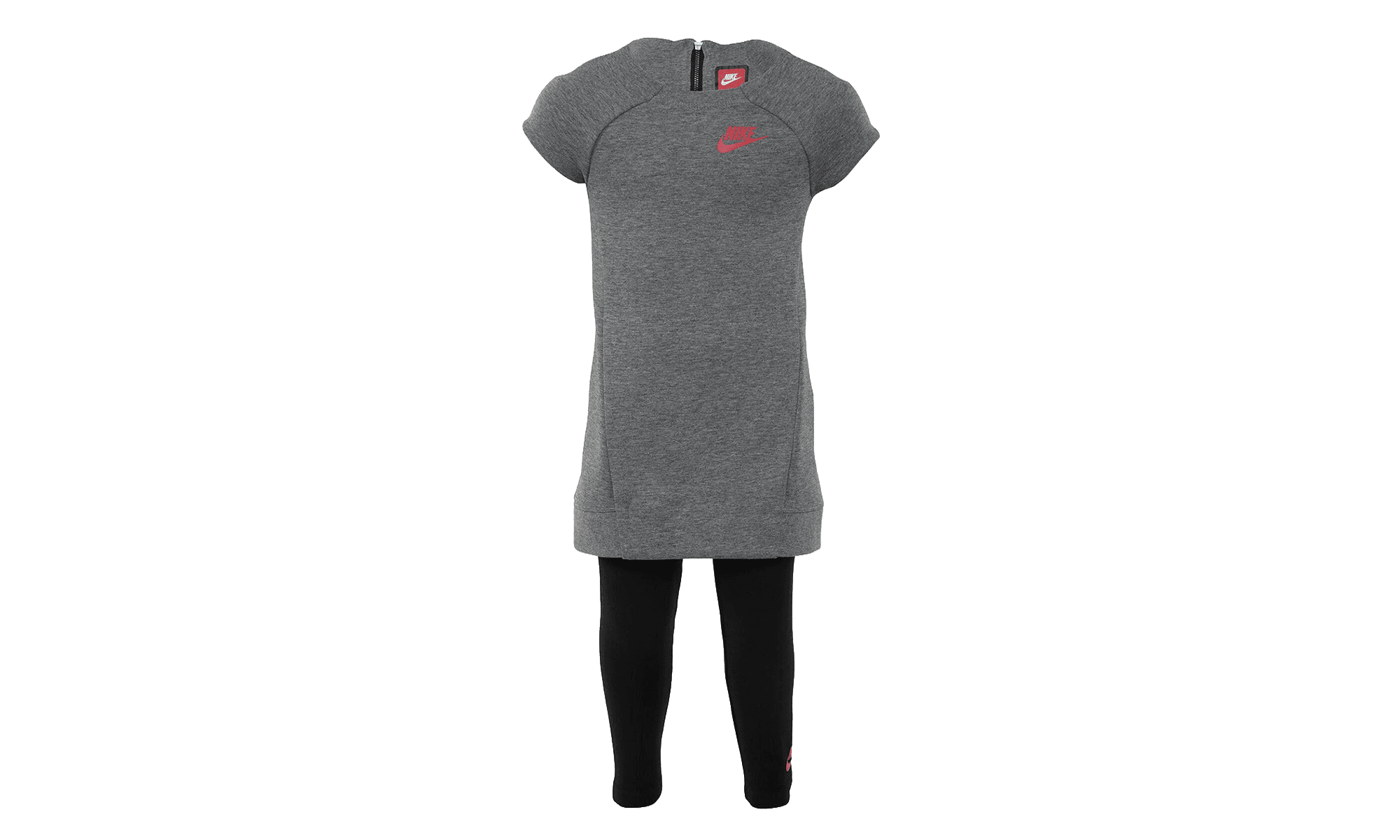2 Piece Set Crib Style - Short-Sleeve Dress and Leggings INF "Carbon Heather / Black" 16C084 GEH
