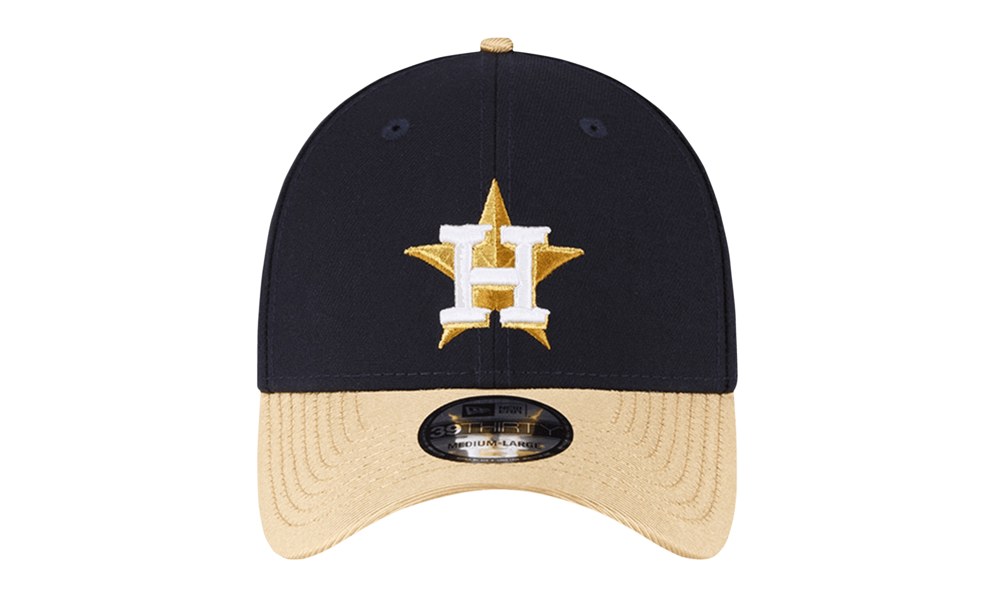 39THIRTY Houston Astros Gold Collection Flex Fit Hat "Black and Gold / Black - Under Brim" NE922