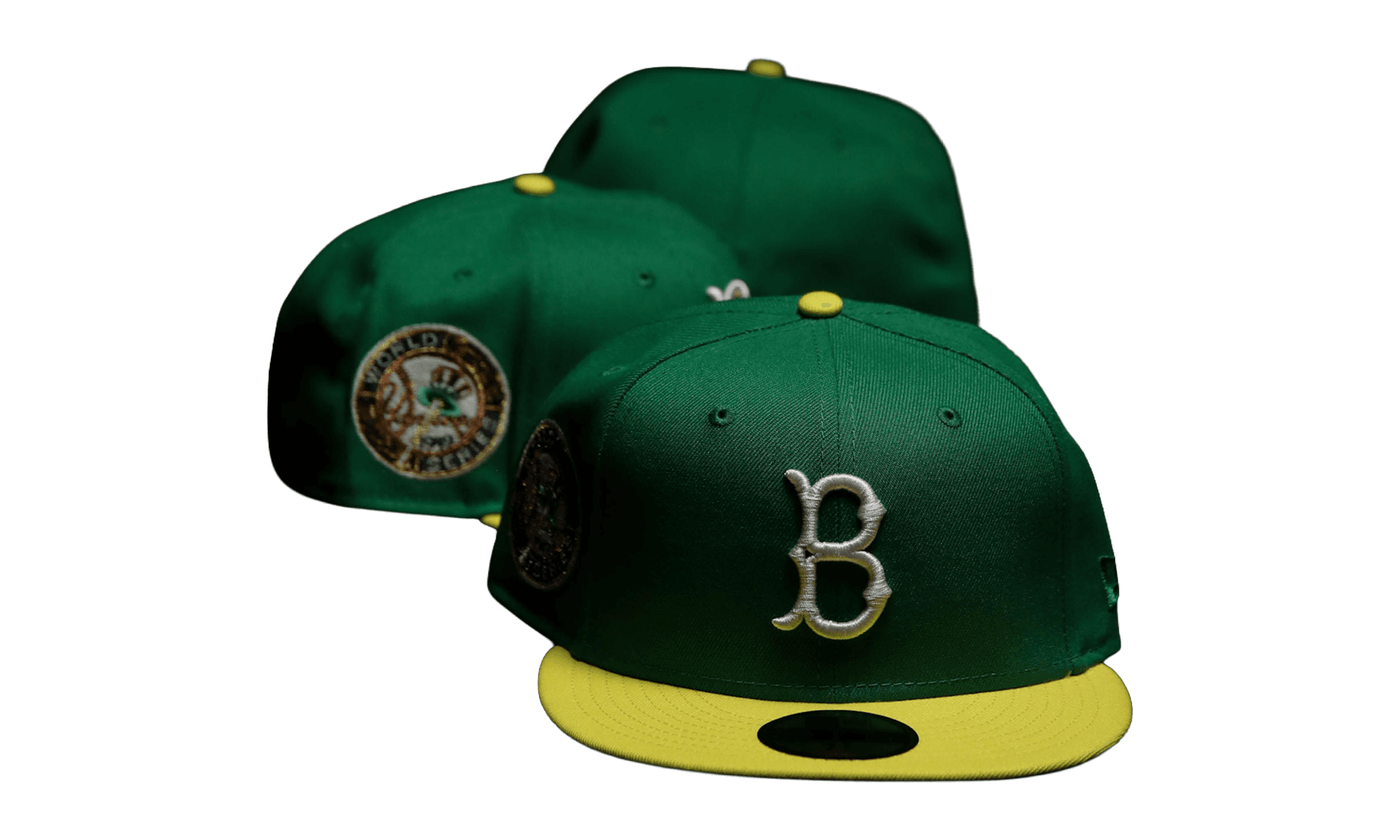 59FIFTY Brooklyn Dodgers 1949 World Series Side Patch Fitted Hat "Forest Green - Yellow Brim" NE549