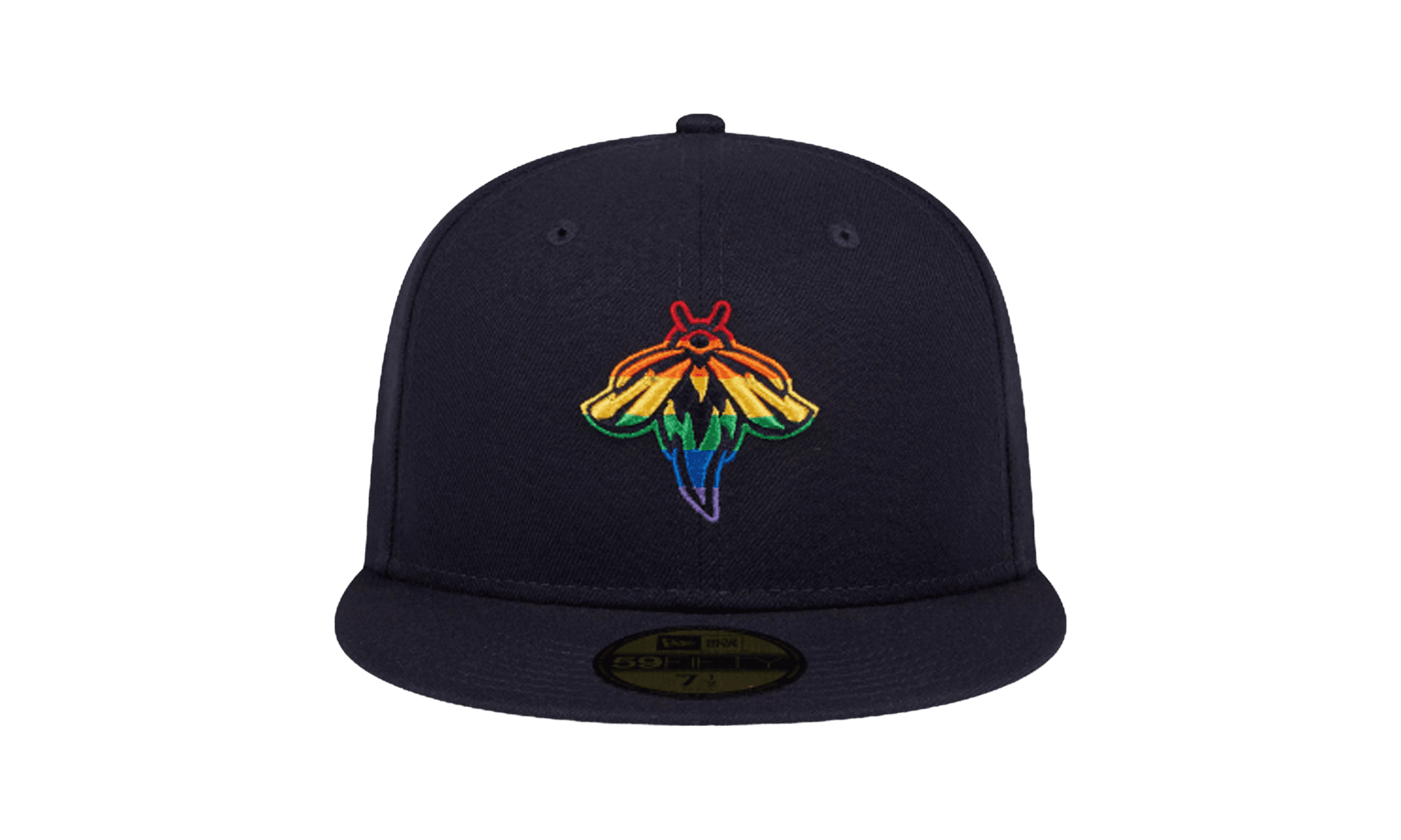 59FIFTY Columbia Fireflies Theme Night 'Pride' Fitted Hat "Navy / Rainbow - Under Brim" NE764