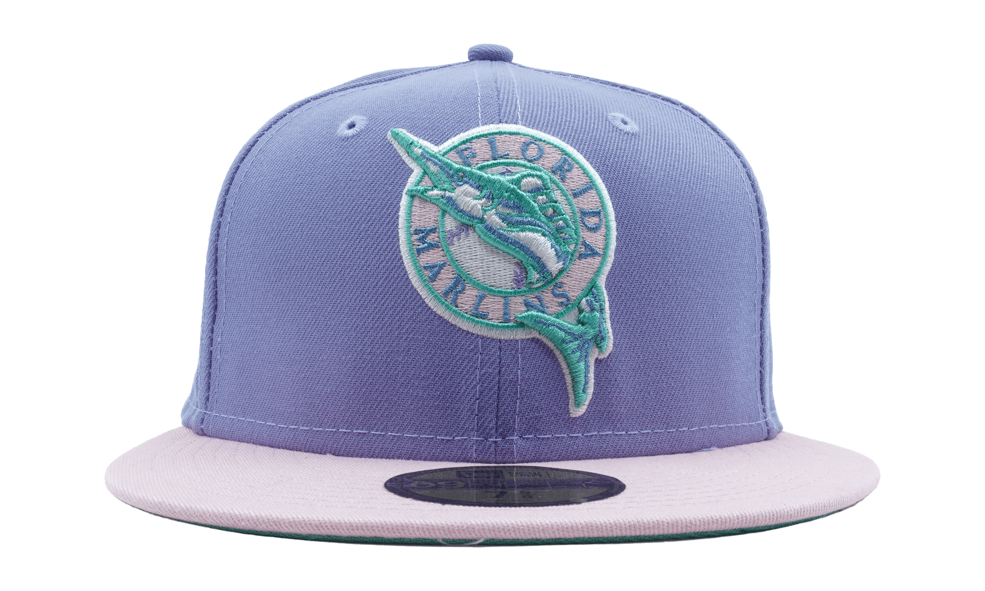 59FIFTY Florida Marlins 1993 Inaugural Patch Fitted Hat "Lavender / Pink - Brim" NE1084