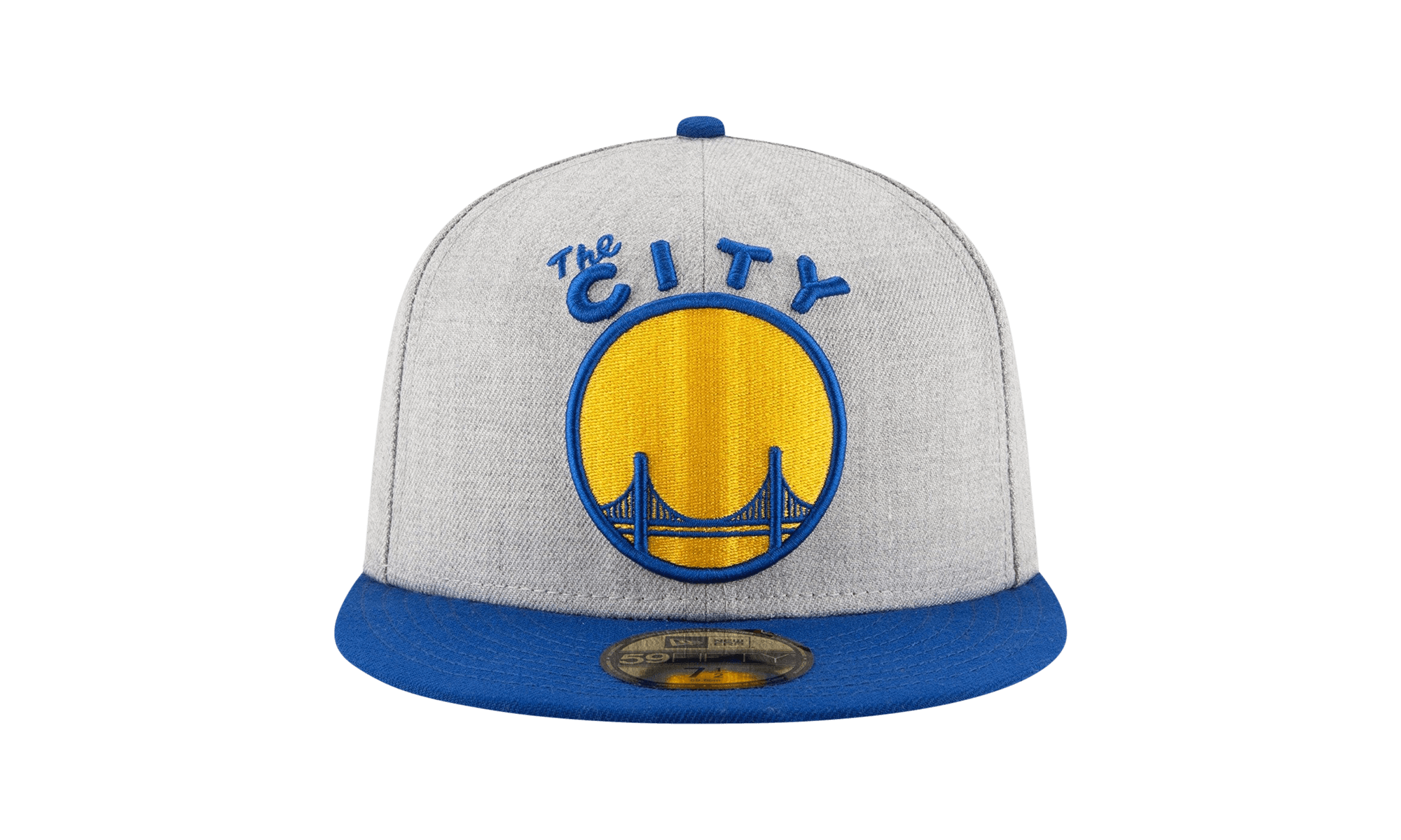 59FIFTY Golden State Warriors Heather City Grand Logo Fitted Hat "Heather Grey / Blue - Brim" NE1110