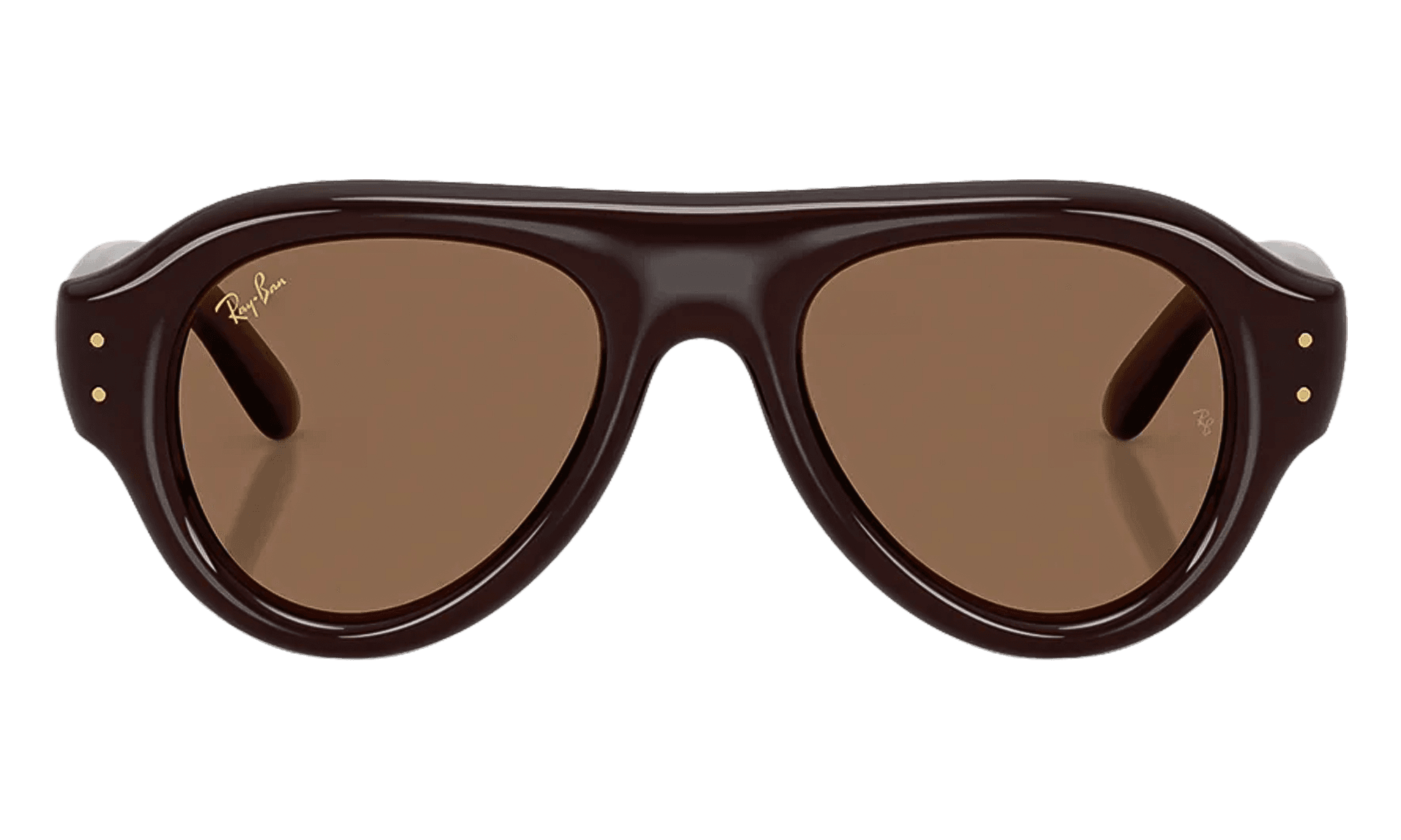 A$AP RockyAviator Puffer Sunglasses "Polished Transparent Dark Brown - Dark Brown" 0RB4925 689673