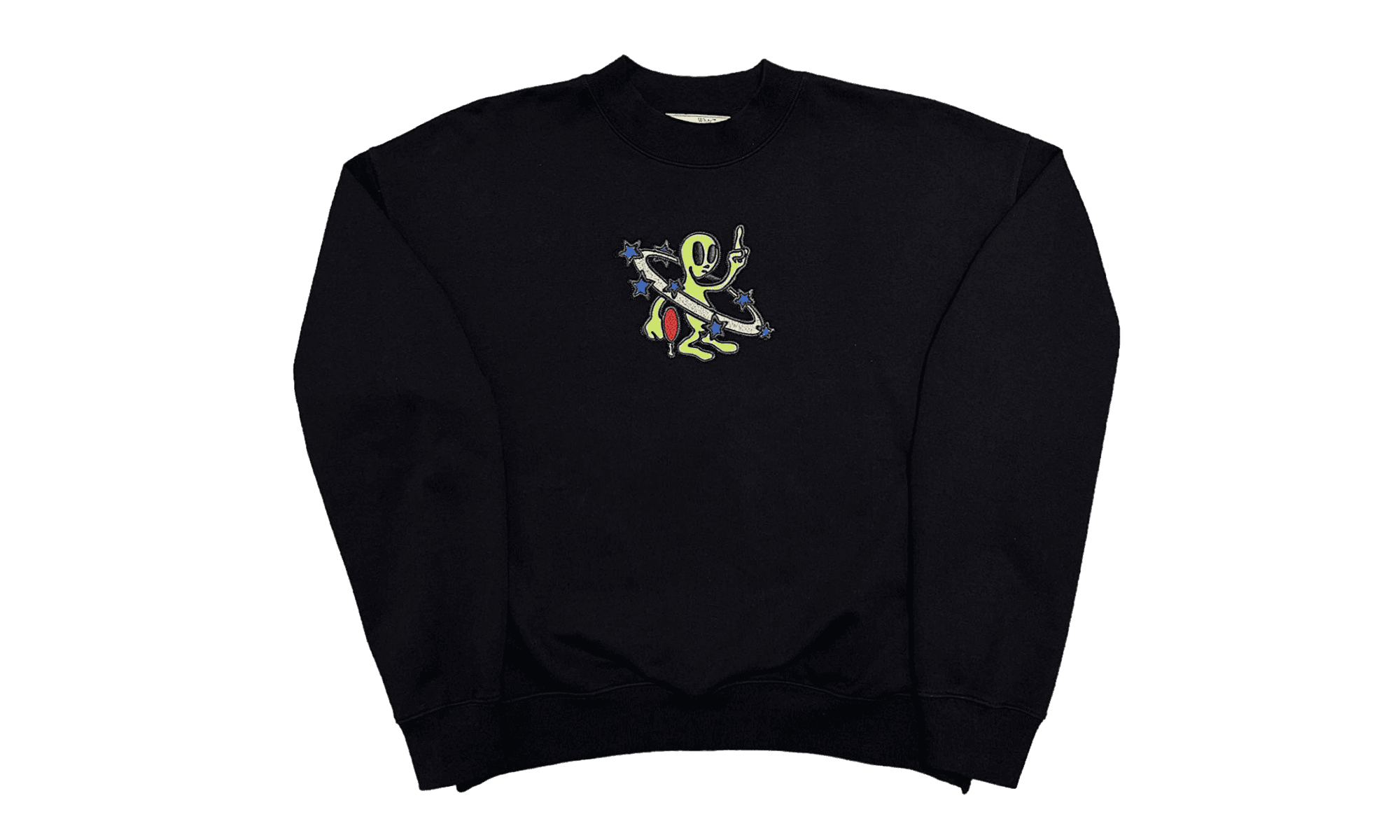 Alien Arrow Stars Skate Logo Crewneck Sweatshirt "Black Multicolor" OMBA054S23FLE004