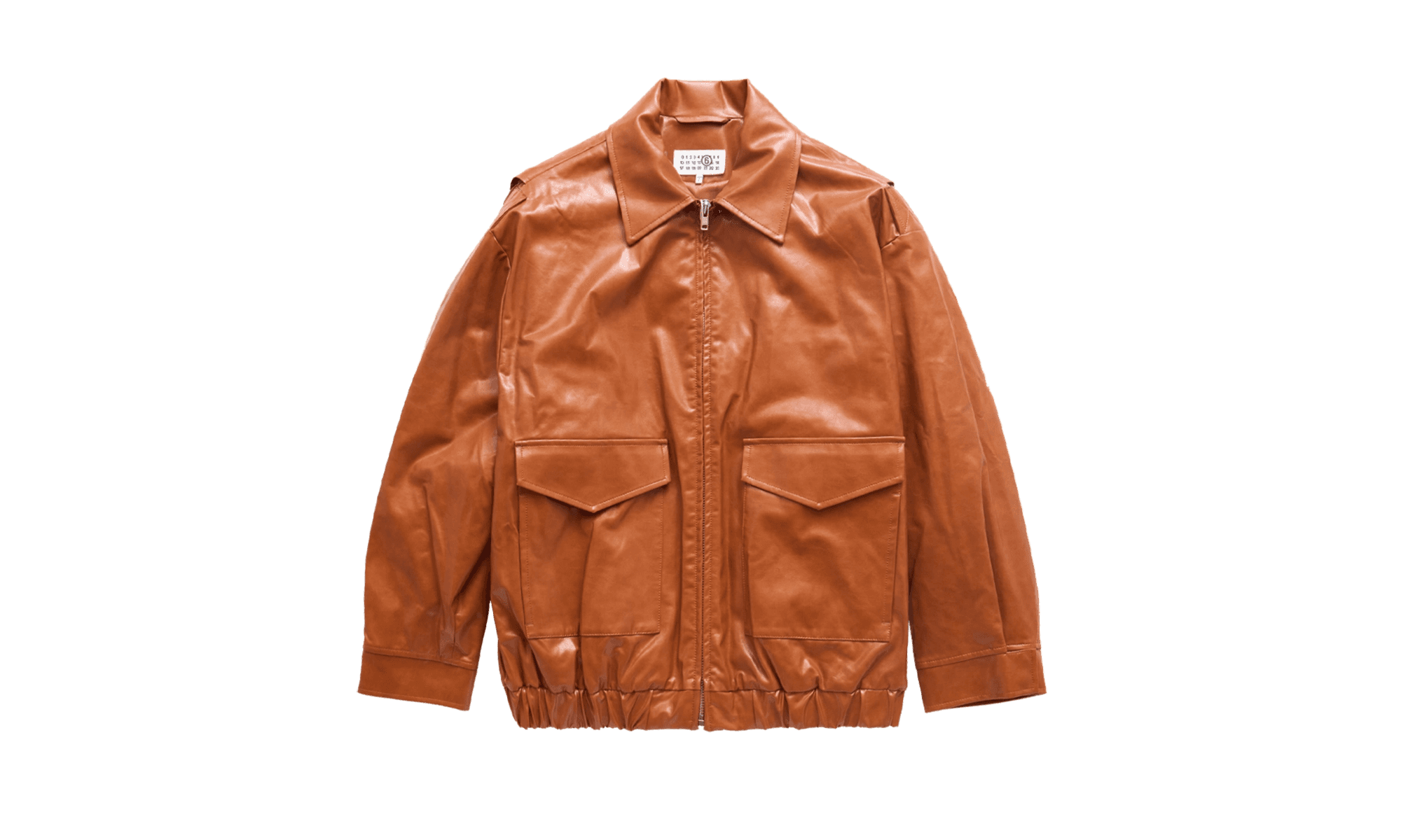 Faux Leather Aviator Bomber Jacket "Caramel" SH0AM0065M35465188