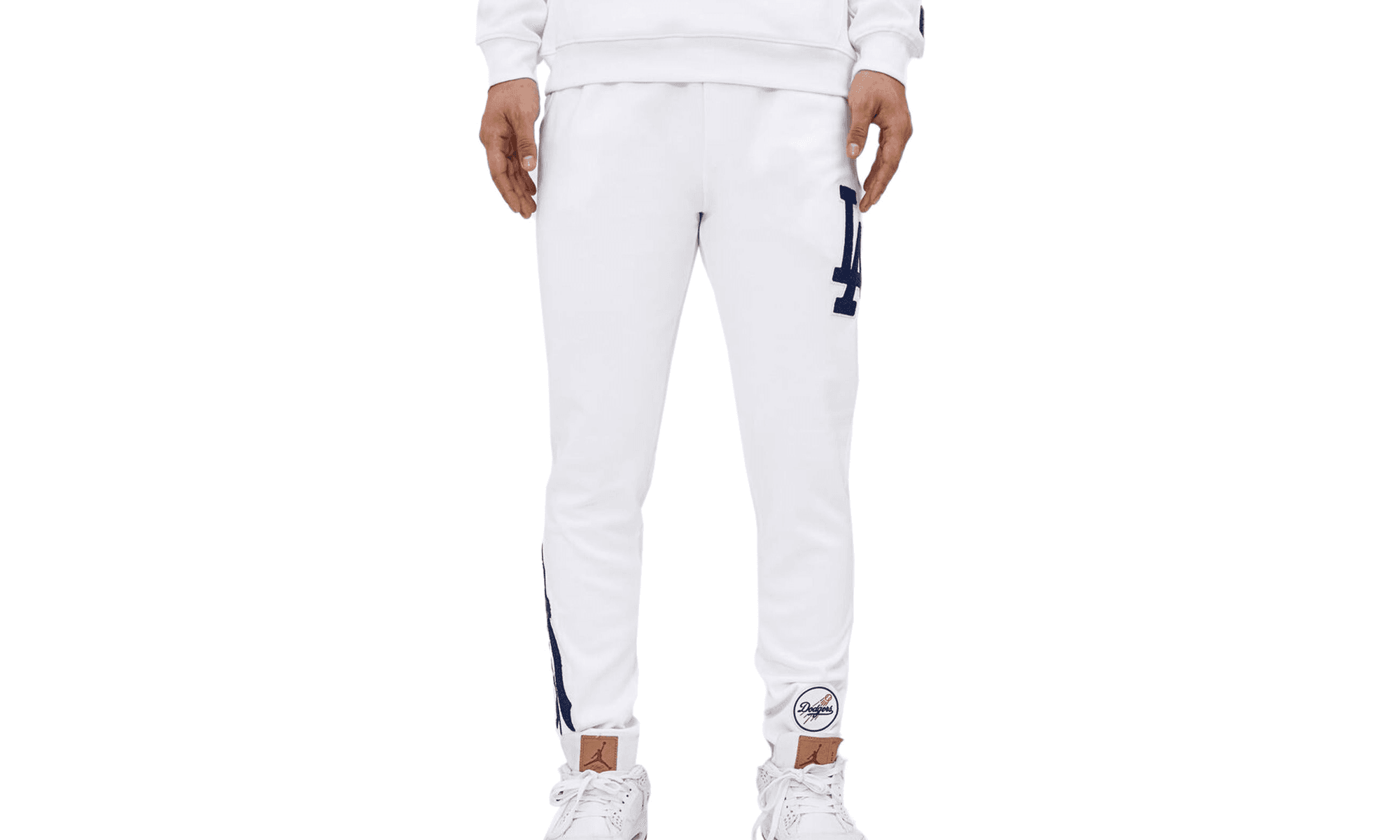MLB Los Angeles Dodgers Logo Joggers WHT Sweatpants "White" LLD431795 WHT